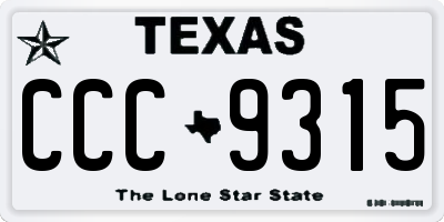 TX license plate CCC9315