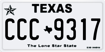 TX license plate CCC9317