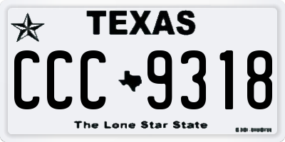 TX license plate CCC9318