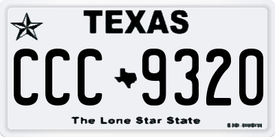 TX license plate CCC9320
