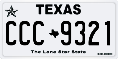 TX license plate CCC9321