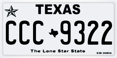 TX license plate CCC9322