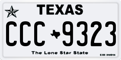 TX license plate CCC9323