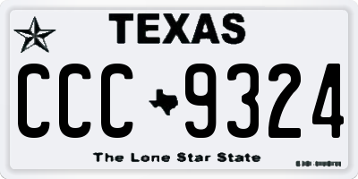 TX license plate CCC9324