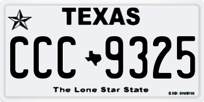 TX license plate CCC9325