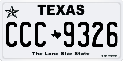 TX license plate CCC9326