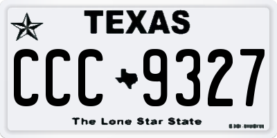 TX license plate CCC9327