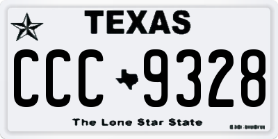TX license plate CCC9328