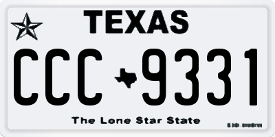 TX license plate CCC9331