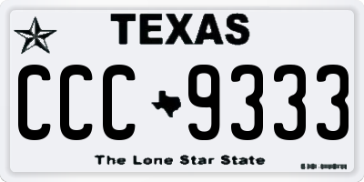 TX license plate CCC9333