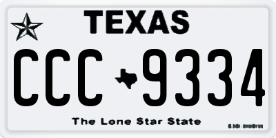 TX license plate CCC9334