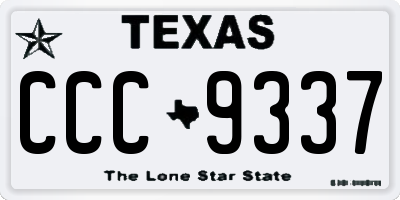 TX license plate CCC9337