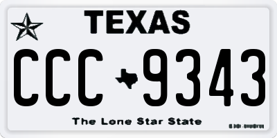 TX license plate CCC9343
