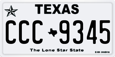 TX license plate CCC9345