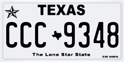TX license plate CCC9348