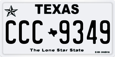 TX license plate CCC9349