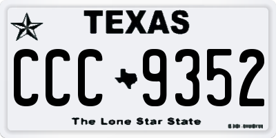 TX license plate CCC9352