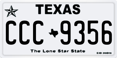 TX license plate CCC9356