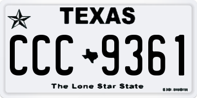 TX license plate CCC9361