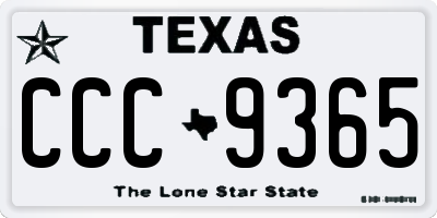 TX license plate CCC9365