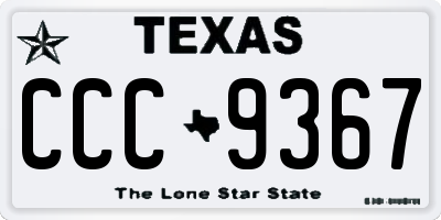 TX license plate CCC9367