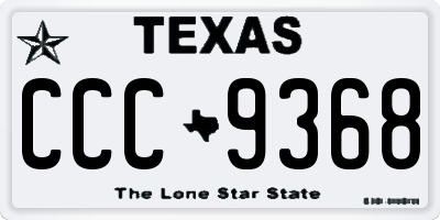 TX license plate CCC9368