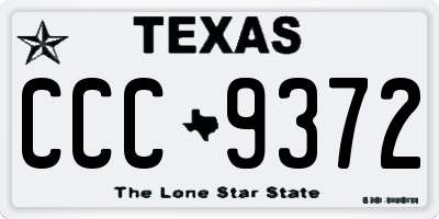 TX license plate CCC9372