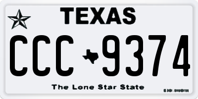 TX license plate CCC9374