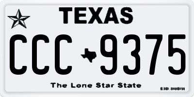 TX license plate CCC9375