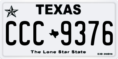 TX license plate CCC9376