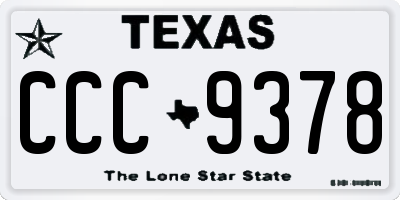 TX license plate CCC9378