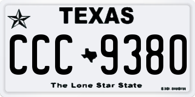 TX license plate CCC9380