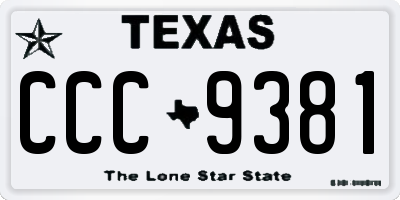 TX license plate CCC9381