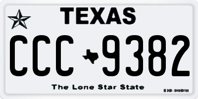 TX license plate CCC9382