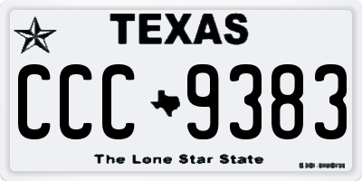 TX license plate CCC9383