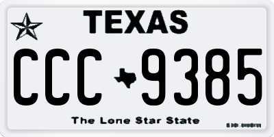 TX license plate CCC9385