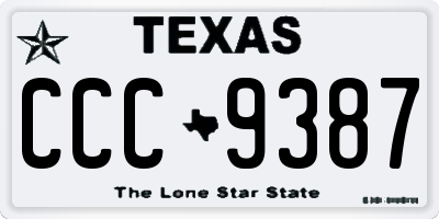 TX license plate CCC9387