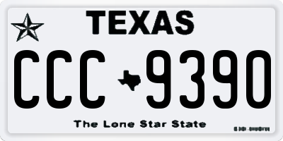 TX license plate CCC9390