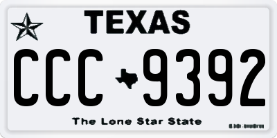 TX license plate CCC9392