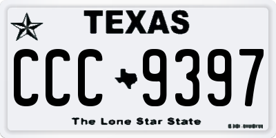 TX license plate CCC9397