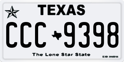 TX license plate CCC9398