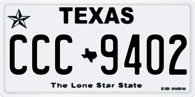 TX license plate CCC9402