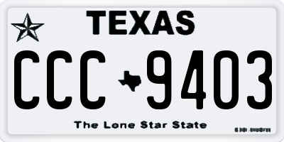 TX license plate CCC9403