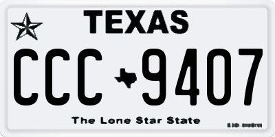 TX license plate CCC9407