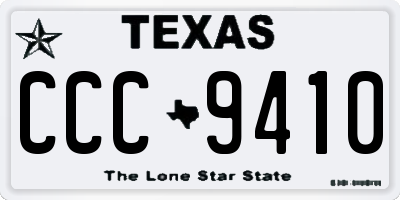 TX license plate CCC9410