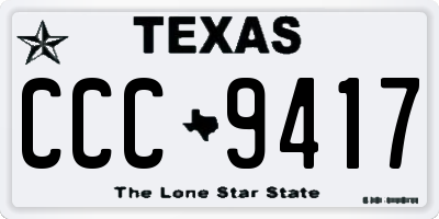 TX license plate CCC9417