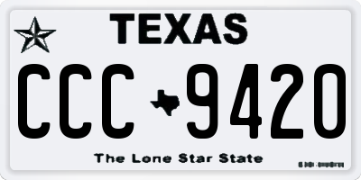 TX license plate CCC9420