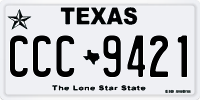 TX license plate CCC9421