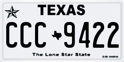 TX license plate CCC9422