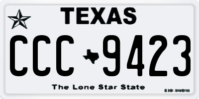 TX license plate CCC9423